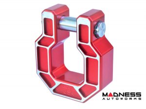 Ford Bronco Billet D-Rings - Royal Show Shackle - Aluminum - Red w/ Machined Face